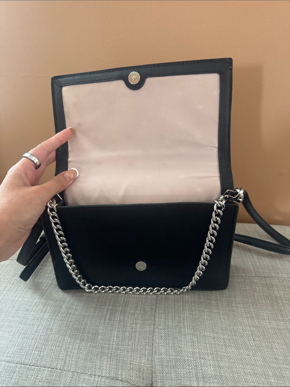 kate spade Colorblock Leather Crossbody - Blush, White, Black - Picture 2 of 3